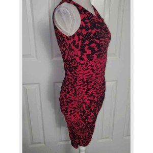 Buttery Soft Raspberry and Black Bodycon Women's Sleeveless Dress Size Small